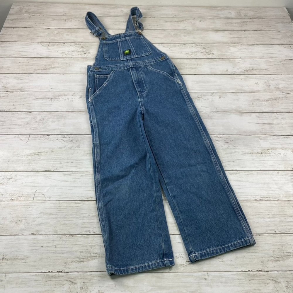 John Deere Denim Blue Overalls Size 7 Reg Youth Kids Boy Girl classic Farm